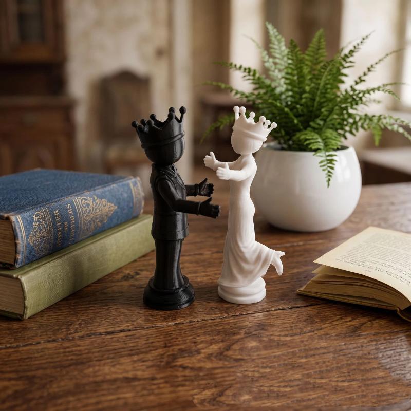 3D Printing Chess - تمثال ملك وملكة الشطرنج مطبوع بتقنية