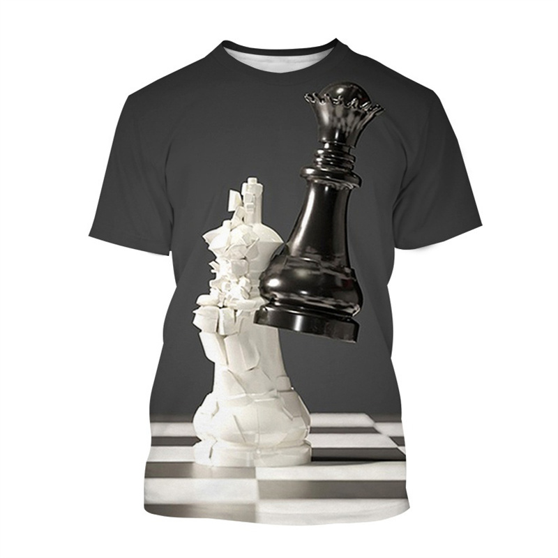3D Printing Chess - تي شيرت رجالي ثلاثي الأبعاد مطبوع