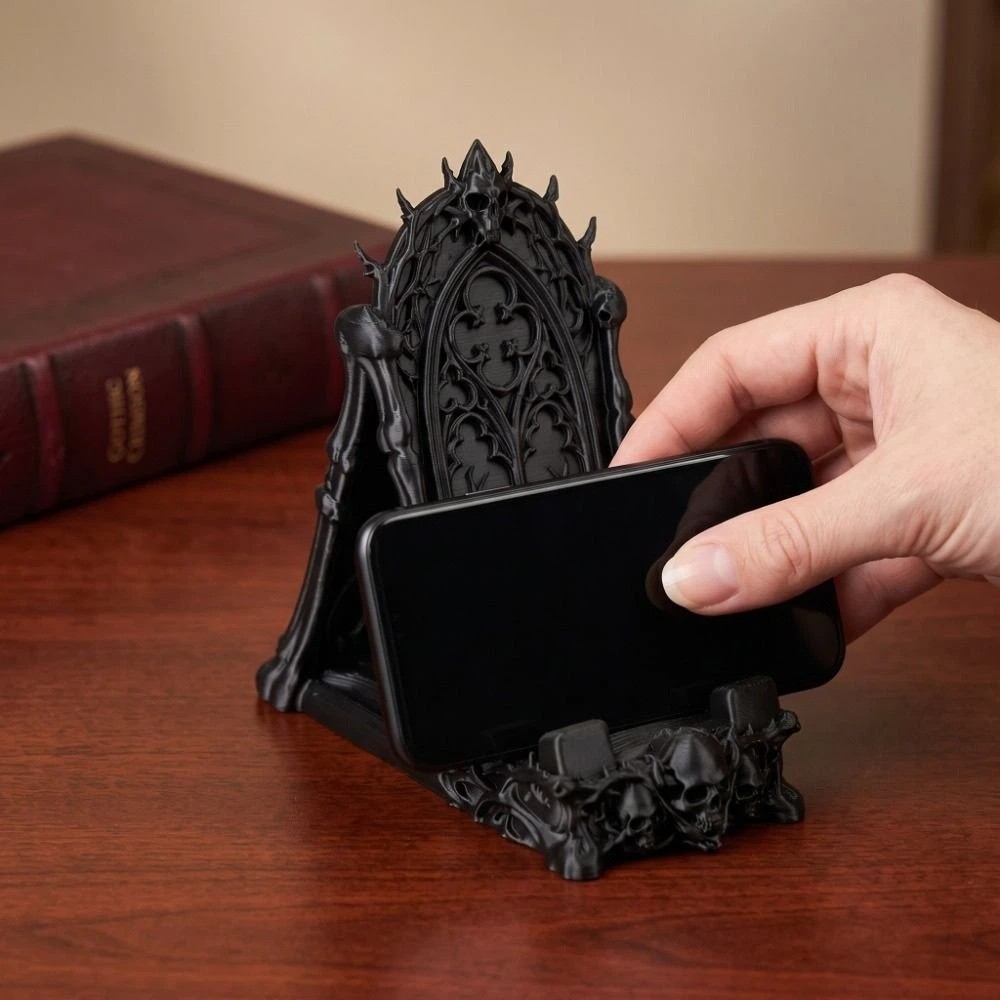 3D Printing Use - حامل هاتف على شكل جمجمة مطبوع