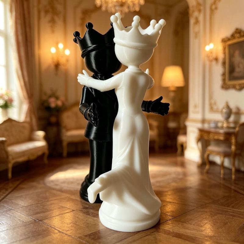 تمثال ملك وملكة الشطرنج مطبوع  - مراجعة 3D Printing Chess وسعره