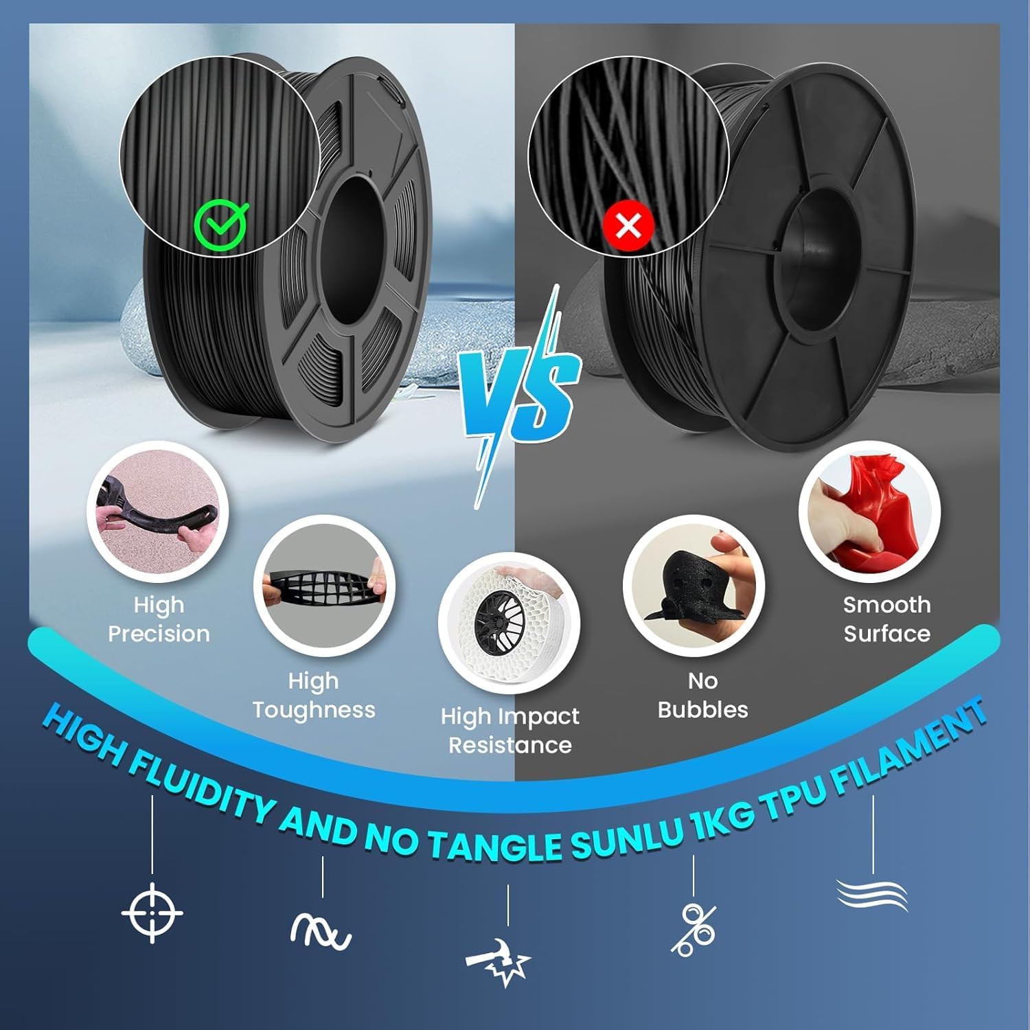 خيط طباعة ثلاثية الأبعاد مرن م - مراجعة Tpu Flexible Filament وسعره